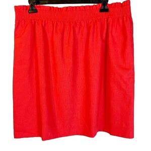 NWT J. Crew Paperbag Coral Mini Linen Cotton Blend Skirt Spring 2022